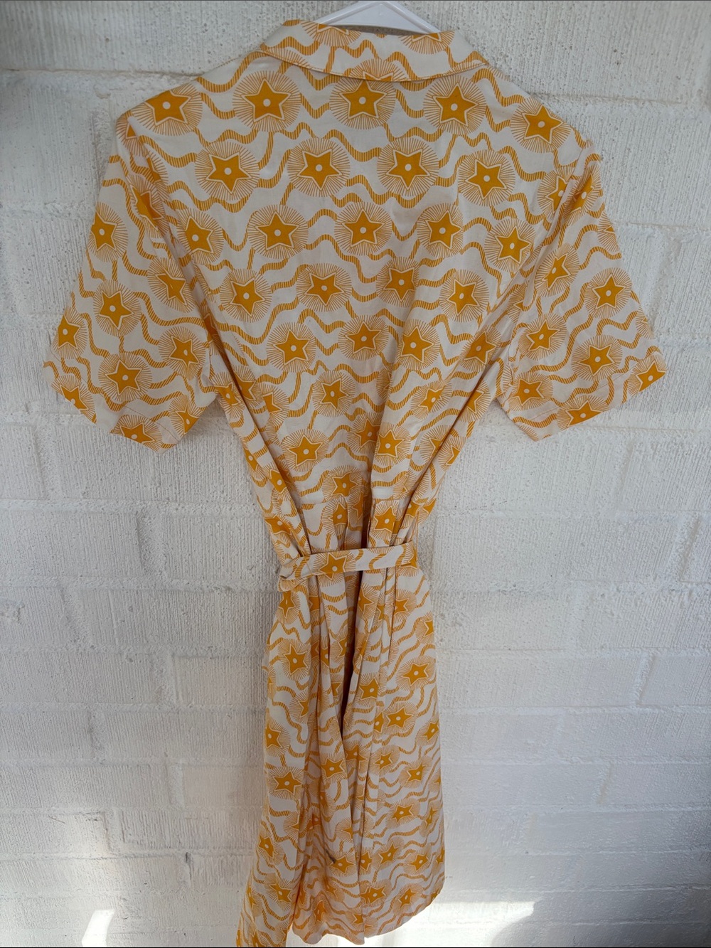 Boden Anastasia Button Down Yellow Floral Midi Shirt Dress sz 8 R - Picture 6 of 10